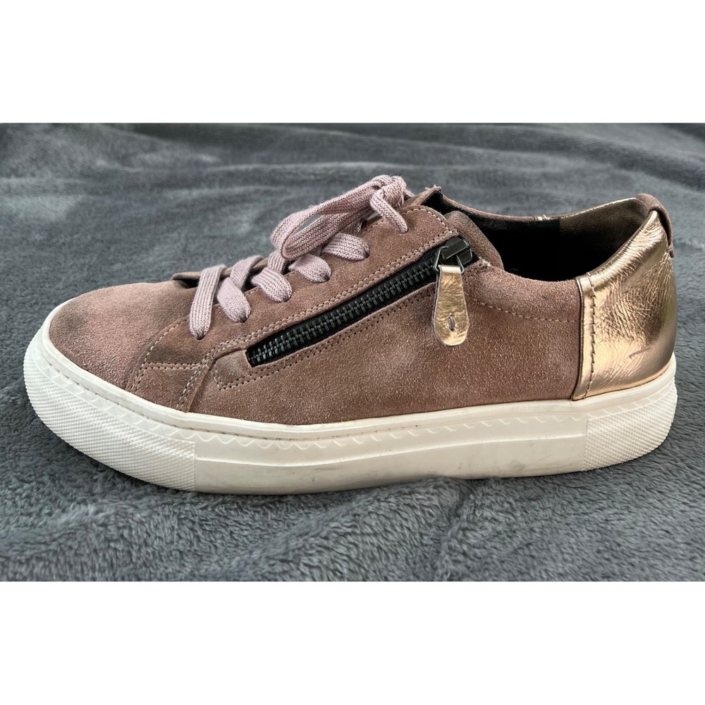 Paul Green Shoes Womens 5 1/2  Rachel Sabbia Suede Zip Rose Gold Sneakers